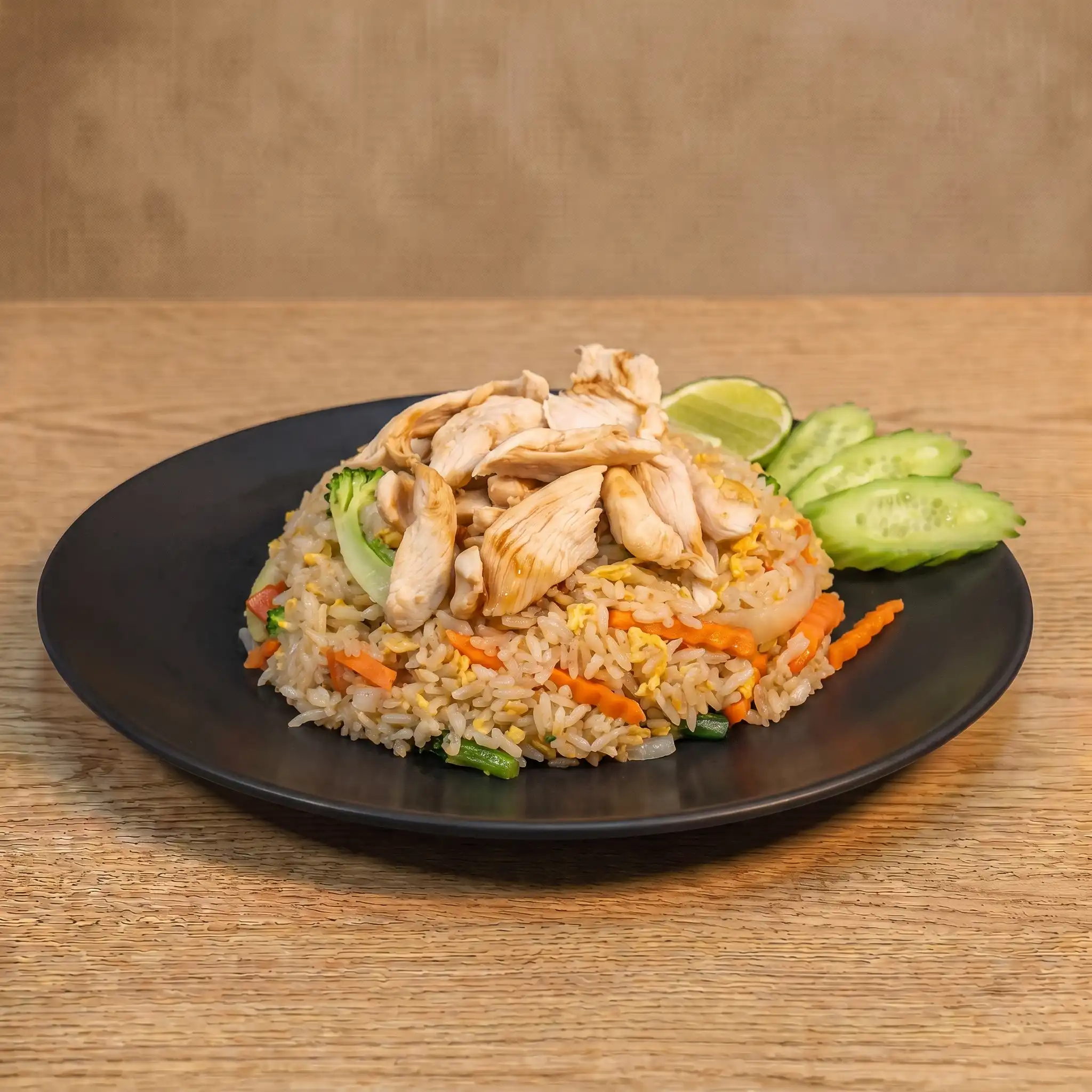 Fried Rice with Chicken and Bok Choy with Carrot