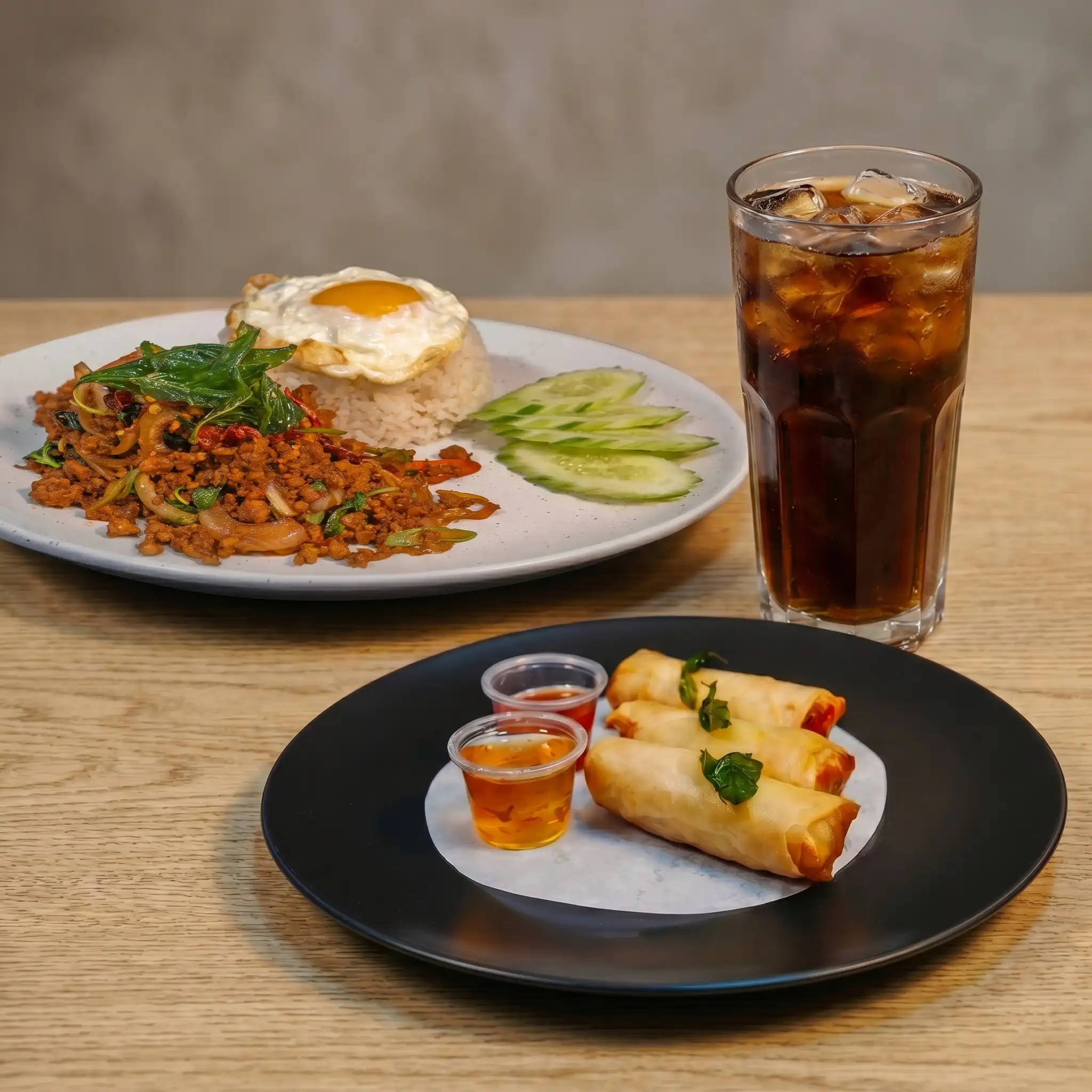 Chili Basil with Rice Combo